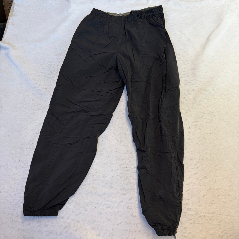 Polo Sport Track Pants Mens Small Black Nylon Mesh Lined Ankle Zip Vintage